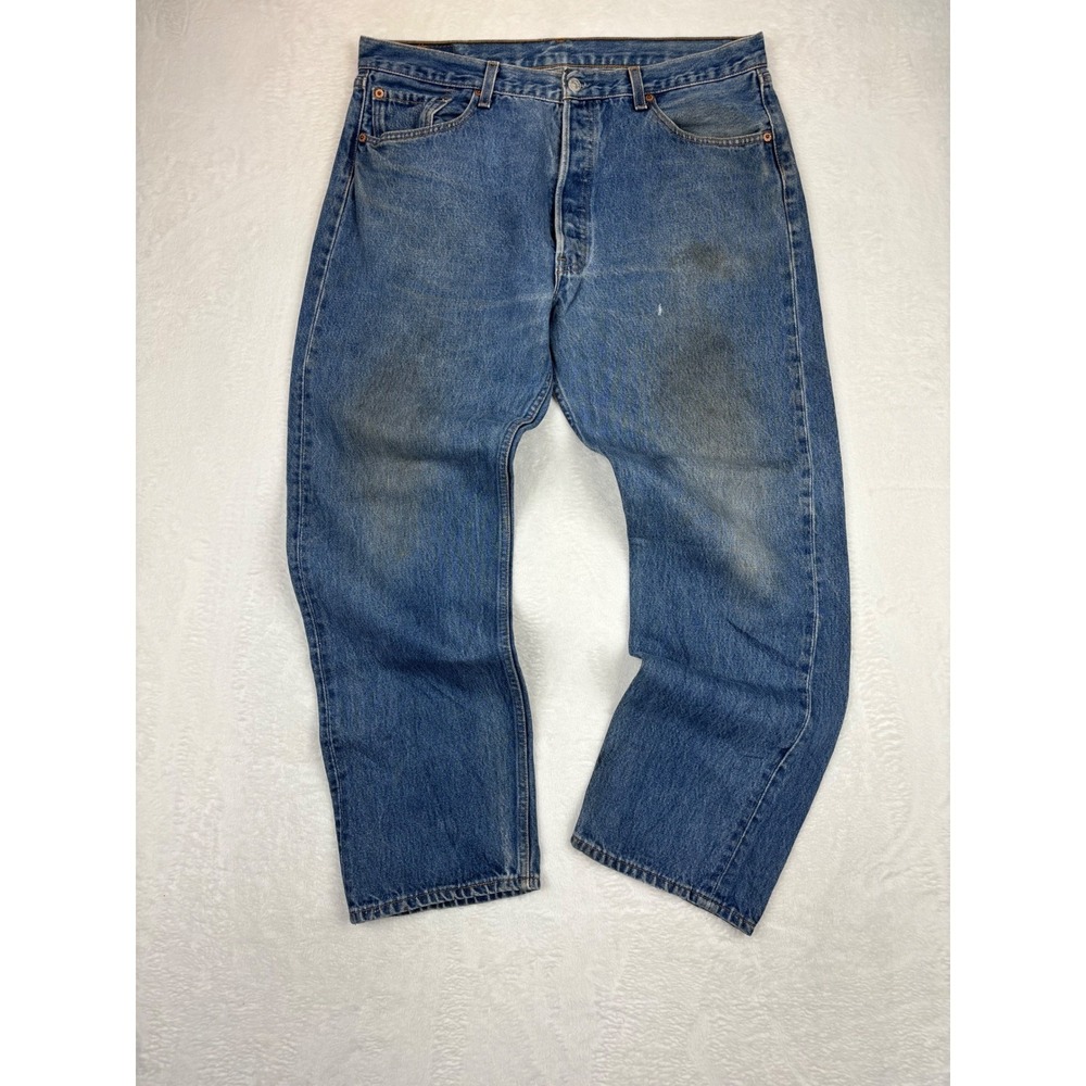 Vintage Levis 501 Mens 38x30 Distressed Jeans USA Made Loose / Grunge Denim